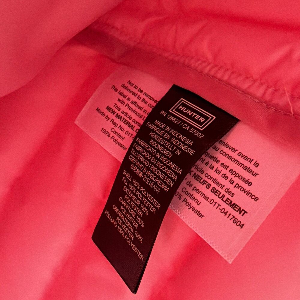 Hunter Pink Thin Down Layer QuiltedPuffer Jacket Coat medium - Picture 5 of 9